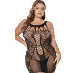 Διχτυωτό κόκκινο bodystocking με στρασάκια - Image 3